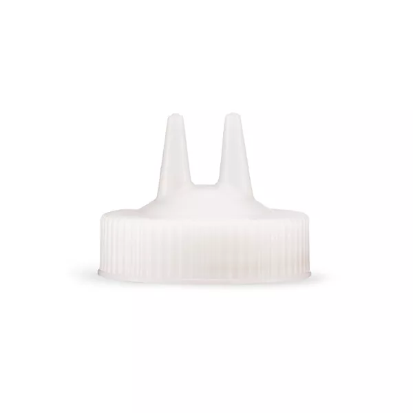 SQUEEZE BOTTLE CAP WITH 2 HOLES FOR TRANSPARENT WIDE MOUTH DISPENSER