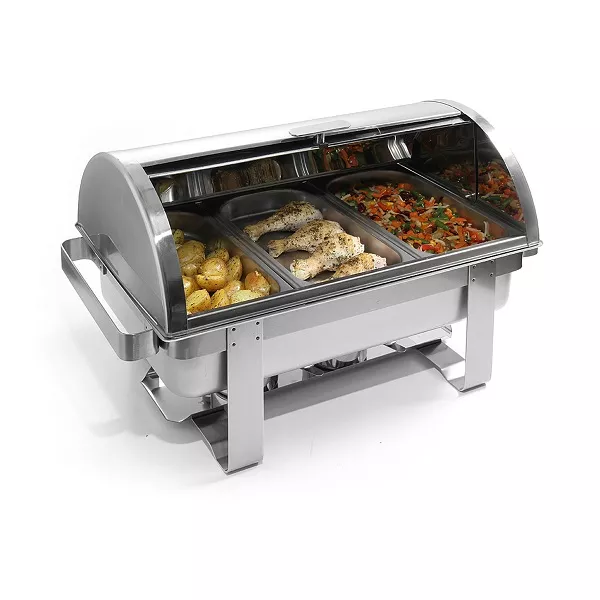 CHAFING DISH STAINLESS STEEL ROTATING HALF LID cm.64x35x40 2