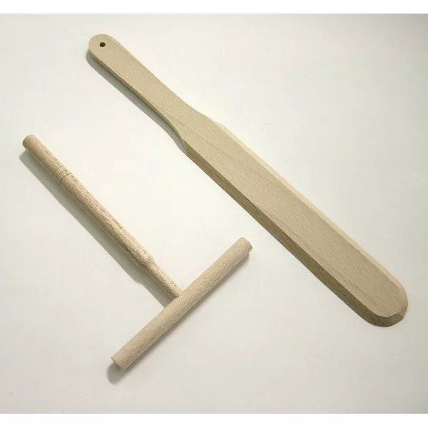 CREPES SET BEECH WOODEN SPATULA AND SCOOP