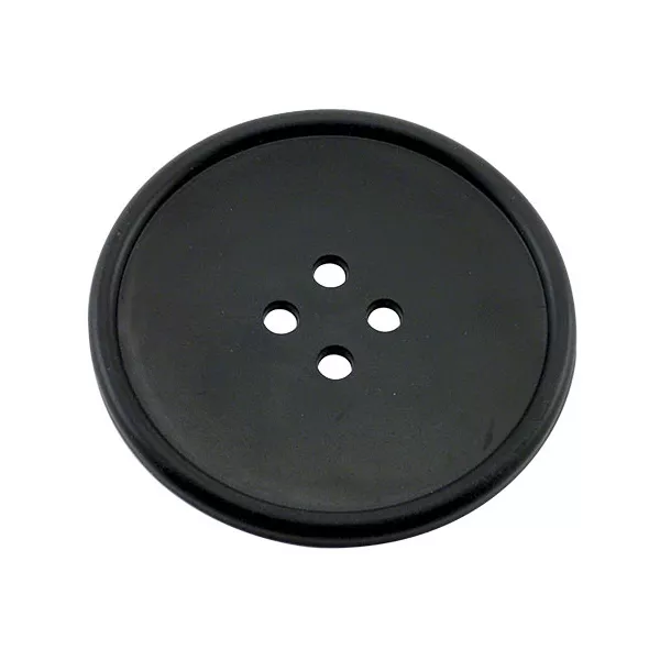 BLACK RUBBER BUTTON-SHAPED COASTER