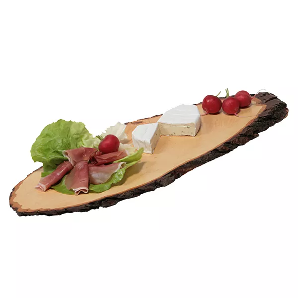 OVAL BARK WOOD CHOPPING BOARD diam. cm.39x16x1,5