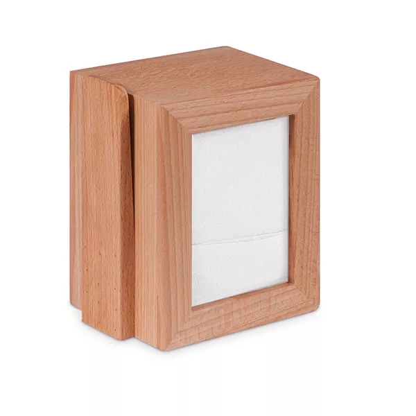 NAPKIN BOX WITH WOODEN MENU HOLDER cm.12x14x9