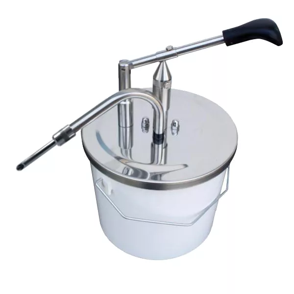 LEVER FILLER AGO 45° STAINLESS STEEL SPECIAL VERSION NUTELLA WITH PLASTIC BUCKET capacity lt.3