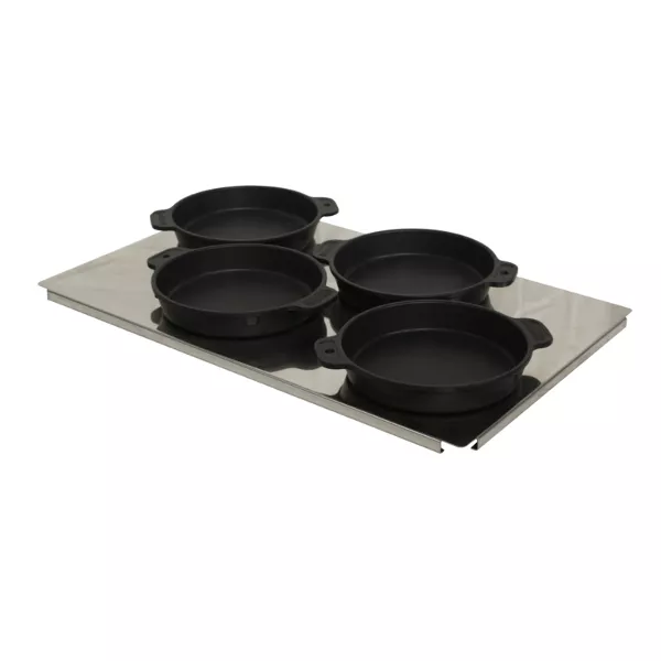 GASTRONORM SET 1/1 WITH 4 NON-STICK PANS cm.17x4 AND STAINLESS STEEL SUPPORT FOR OVEN