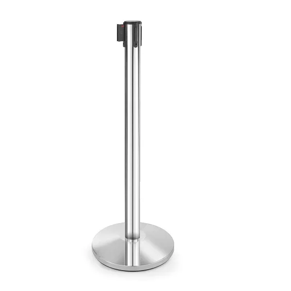 POLISHED STAINLESS STEEL STAND WITH RETRACTABLE TAPE CORD diam. cm. 25 x 101 h