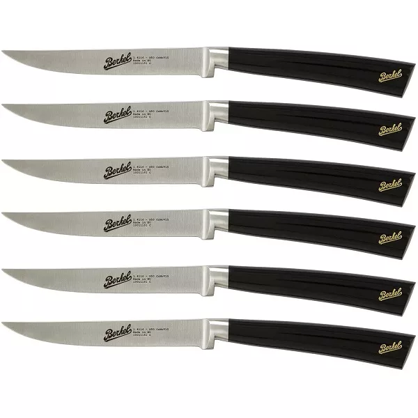 SET 6 pcs. BERKEL ELEGANCE BLACK STEAK KNIVES cod. KEP6ST11SRBGB