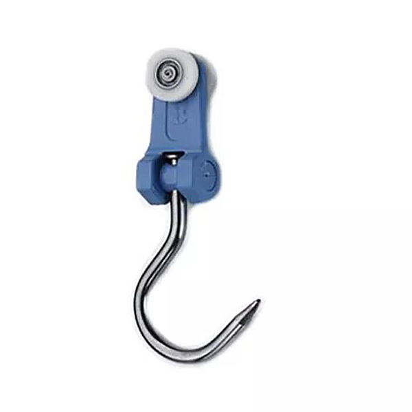 STAINLESS STEEL HOOK WITH NYLON PULLEY mm.240x12