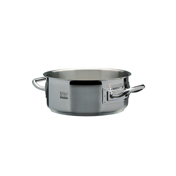 MEDIUM STAINLESS STEEL CASSEROLE 2 HANDLES cm. 24x10