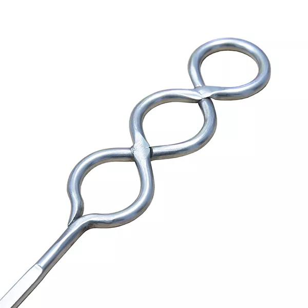 STAINLESS STEEL STEM WITH RINGS FOR HANGING SKEWER cm. 39 2