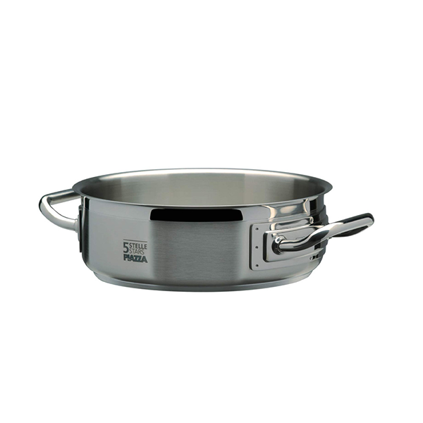 STAINLESS STEEL LOW CASSEROLE 2 HANDLES cm. 40x13