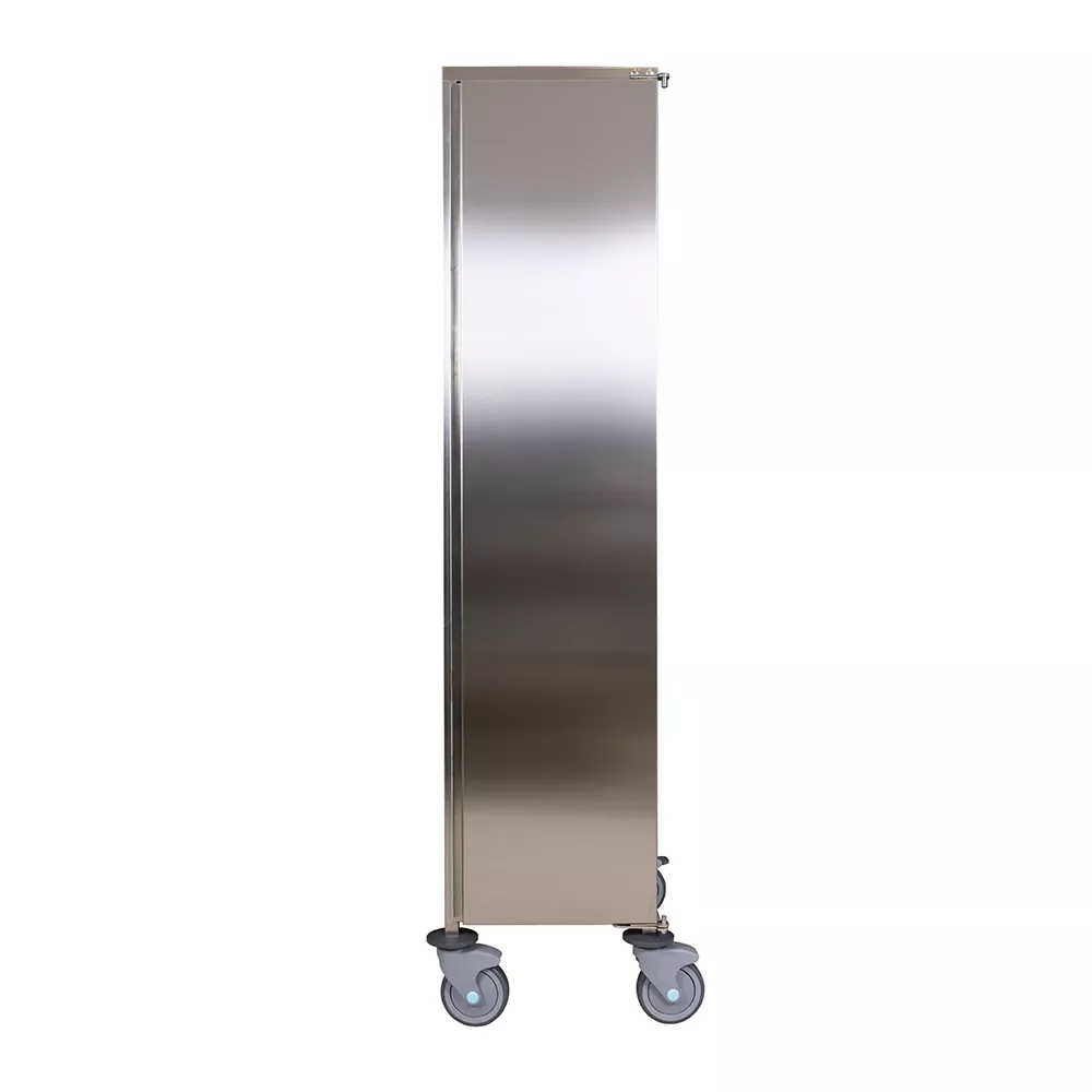 STAINLESS STEEL TROLLEY WITH 20 SPACES FOR GN 1/1 TRAYS, CABINET VERSION