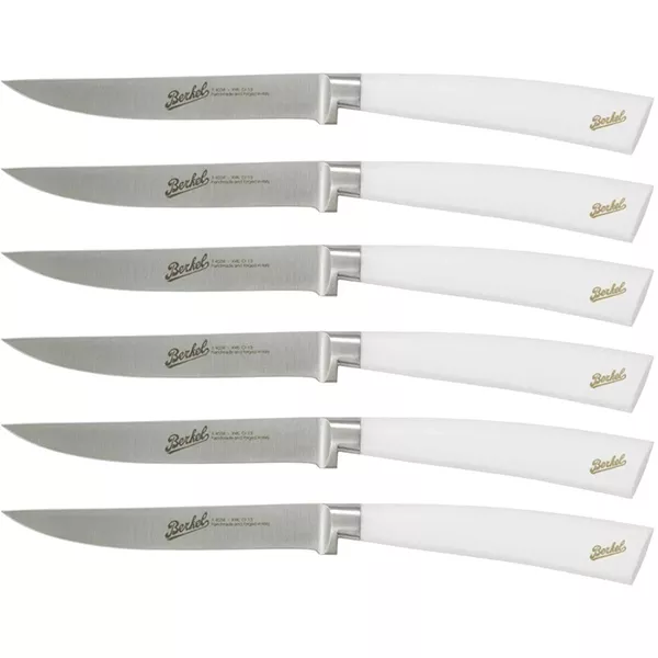 SET 6 pcs. BERKEL ELEGANCE STEAK KNIVES WHITE cod. KEP6ST11SRWGB