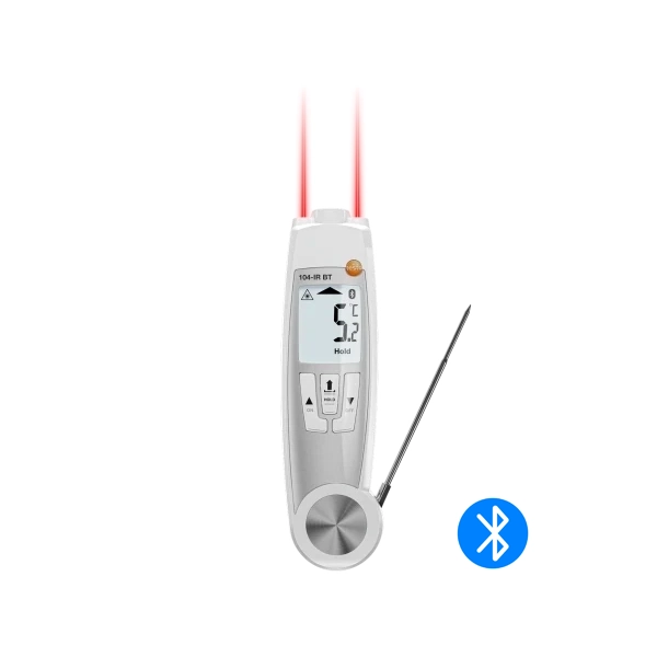 TESTO THERMOMETER mod. 104-IR Bluetooth WITH RETRACTABLE PROBE AND INFRARED -50° to +250°C