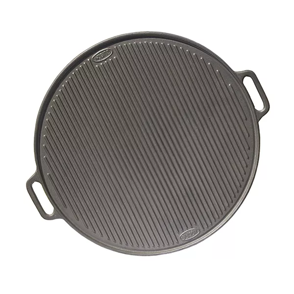 RIBBED - SMOOTH PLATE IN ENAMELLED CAST IRON, ROUND diameter cm. 65