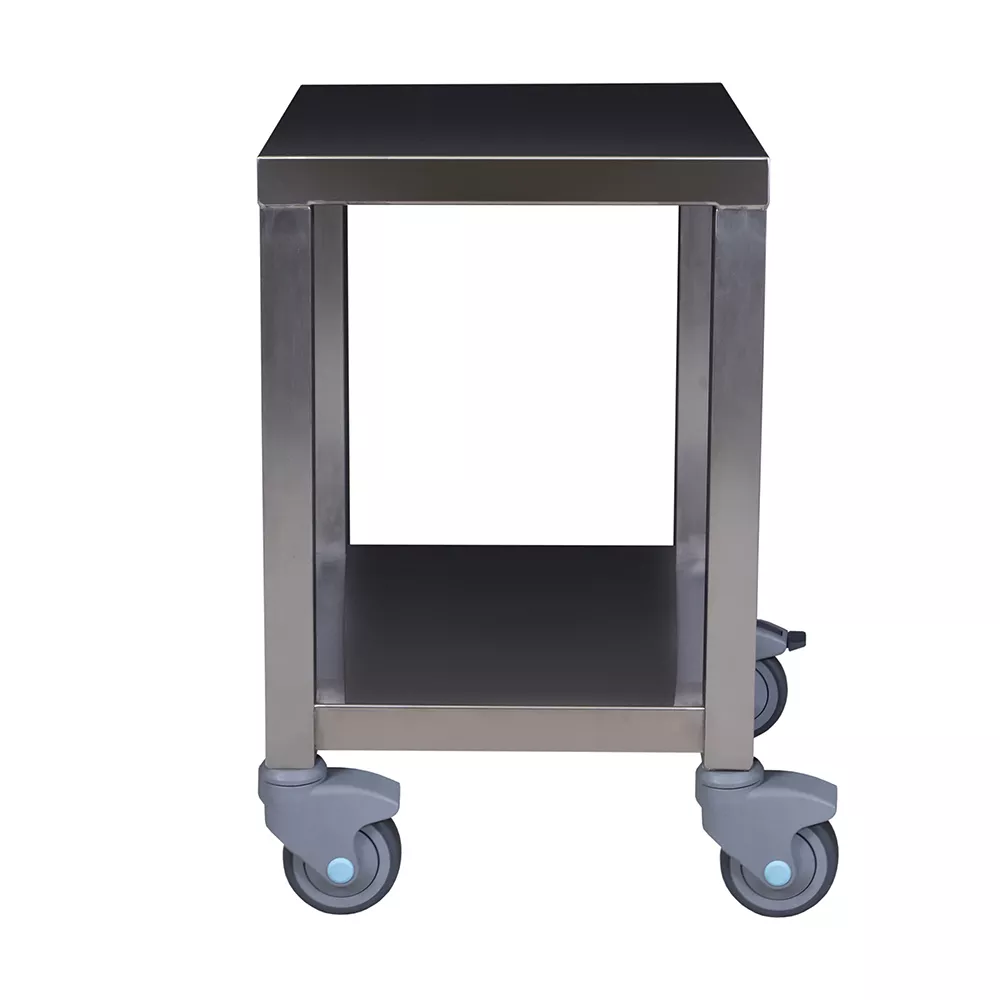 STAINLESS STEEL TROLLEY WITH WHEELS AND INTERMEDIATE SHELF cm. 40x50x64 h 2