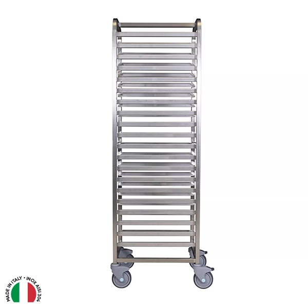 STAINLESS STEEL TROLLEY WITH 20 SPACES FOR GN 1/1 TRAYS