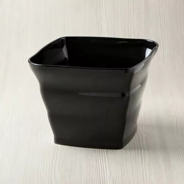 SQUARE GLACETTE IN BLACK PLASTIC cm.33x33x26