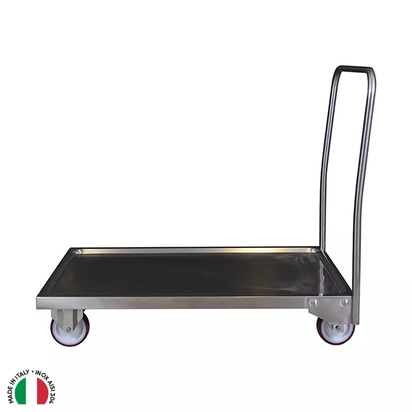 STAINLESS STEEL FOOD TROLLEY WITH LOW PLATFORM mm1000X600