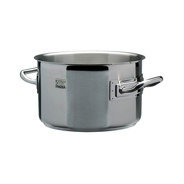 HIGH STAINLESS STEEL CASSEROLE 2 HANDLES cm. 32x20