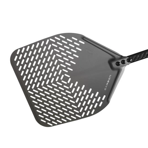 RECTANGULAR PERFORATED PIZZA PEEL - CARBON HANDLE - cm.33x33 C-32RF