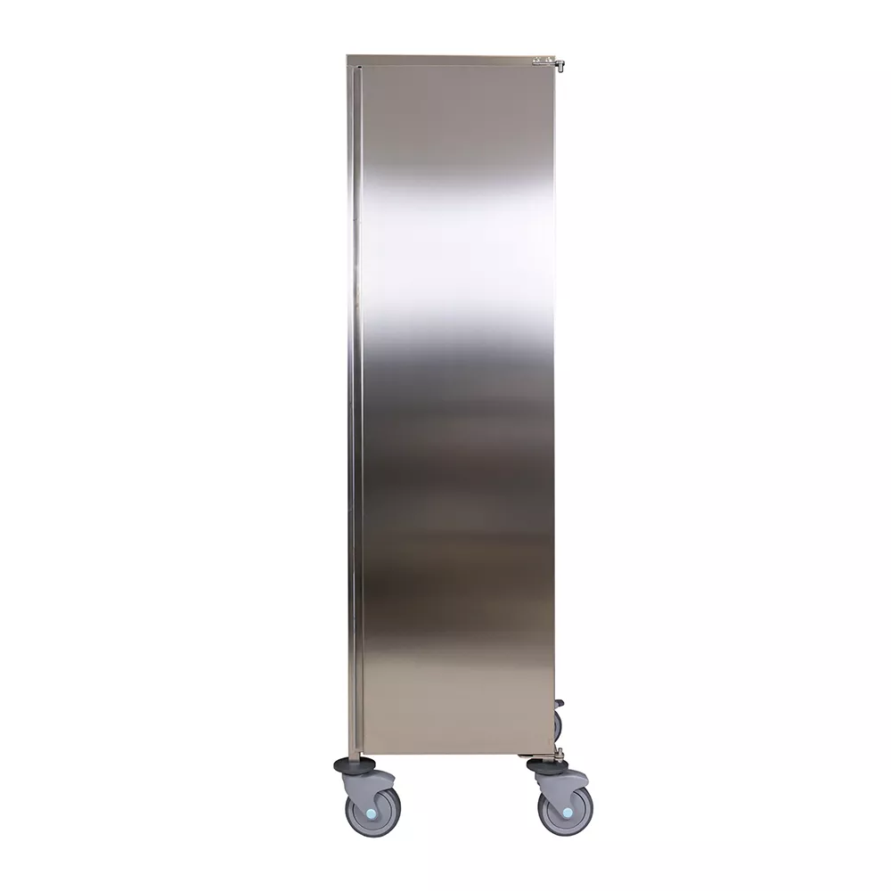 STAINLESS STEEL TROLLEY WITH 20 SPACES FOR TRAYS cm. 60x40 CABINET VERSION