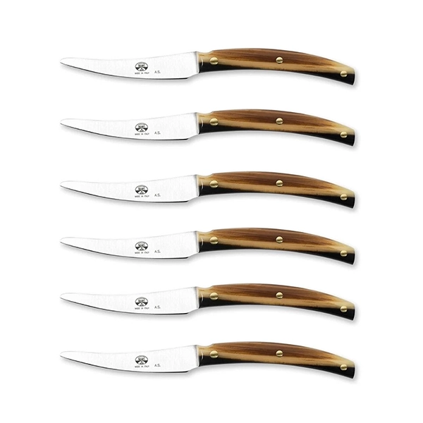 6-piece set of Berti Convivio New Cornotech Steak Knives