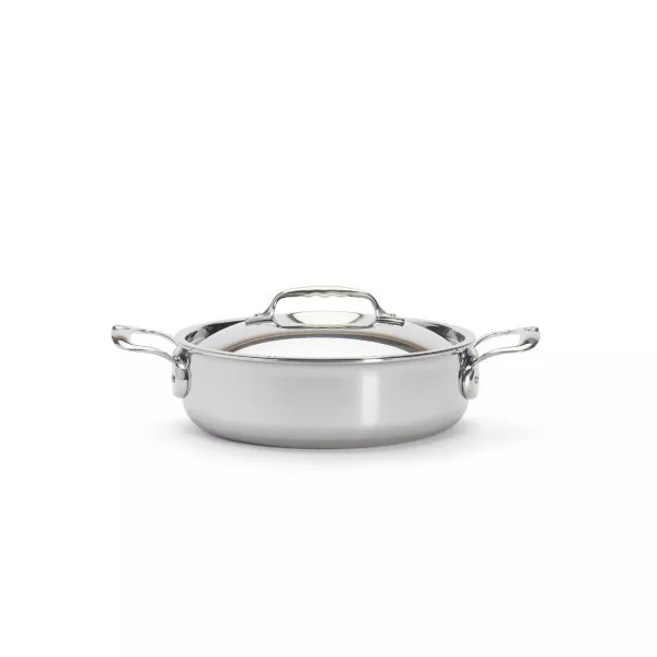 AFFINITY MULTILAYER STAINLESS STEEL LOW CASSEROLE 2 HANDLES cm. 24x7,5 WITH LID