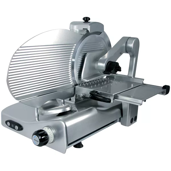 VERTICAL SLICER FOR CURED MEATS MANCONI DUAL 350 VKBV - 220V single-phase gear transmission