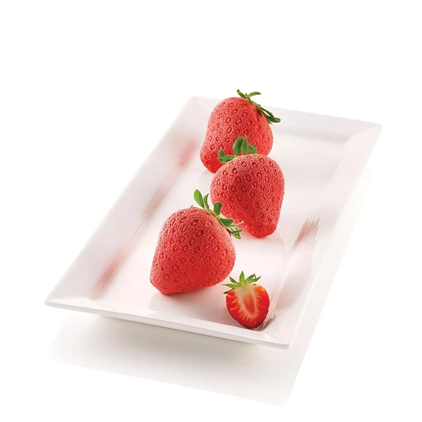 6-piece professional silicone strawberry and cream mould, diam. 5.9 x 6.1 cm